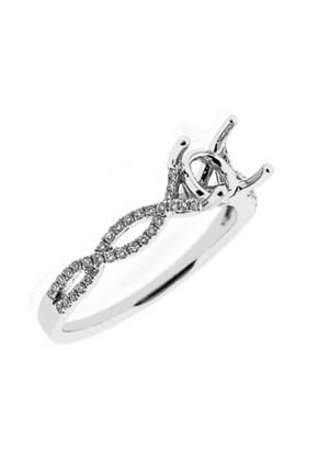 Twist Twirl Semi Mount Engagement Ring 18kt White Gold