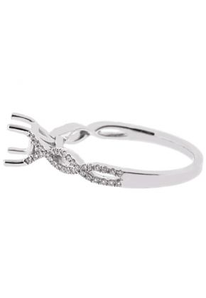 Twist Twirl Semi Mount Engagement Ring 18kt White Gold