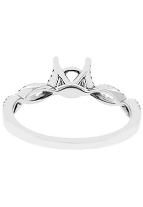 Twist Twirl Semi Mount Engagement Ring 18kt White Gold
