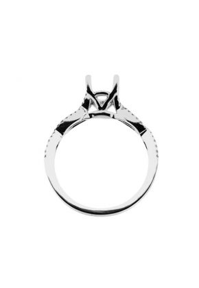 Twist Twirl Semi Mount Engagement Ring 18kt White Gold