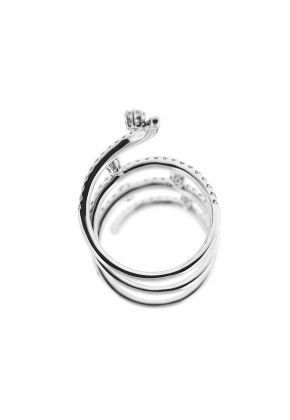 Spiral Design Fancy Statement Ring with Diamonds Set in 18K White Gold
