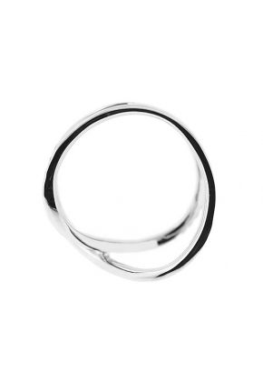 X Style Crossover Ring with Diamonds Set in 18K White Gold