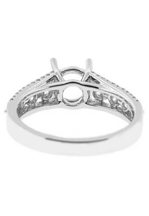 3 Row Graduating Diamond Semi Mount Engagement Ring 18kt White Gold