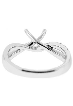 Curved Split Shank Diamond Semi Mount Engagement Ring 18kt White Gold