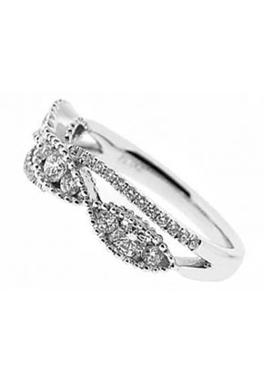 Openwork Style Right Hand Fashion Ring with Channel Set Diamonds and Beaded Milgrain Detail in 18K White Gold