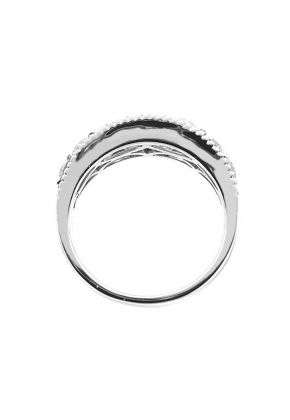 Graduated Prong-Set Band with Beaded Milgrain and Round Diamonds in 18k White Gold