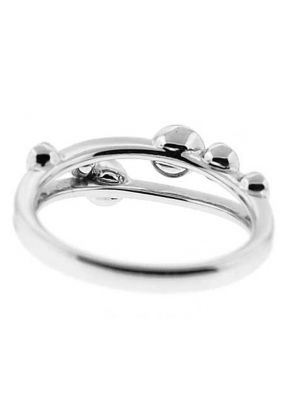 Split Shank Bezel Set Right Hand Fashion Ring with Diamonds in 18K White Gold