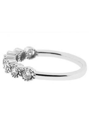 7 Stone Band with Round Diamonds Surrounded by Prongs in 18K White Gold