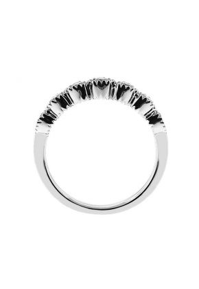 7 Stone Band with Round Diamonds Surrounded by Prongs in 18K White Gold