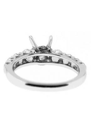 Channel Set Miligrain With Hidden Diamond Semi Mount Engagement Ring 18kt White Gold