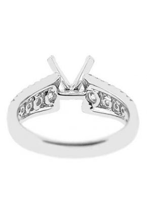 3 Row Graduating Diamonds Semi Mount Engagement Ring 18kt White Gold