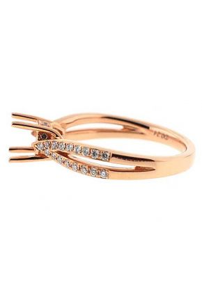 Split Shank Diamond Semi Mount Engagement Ring 18kt Rose Gold