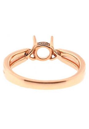 Split Shank Diamond Semi Mount Engagement Ring 18kt Rose Gold