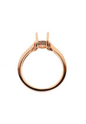 Split Shank Diamond Semi Mount Engagement Ring 18kt Rose Gold