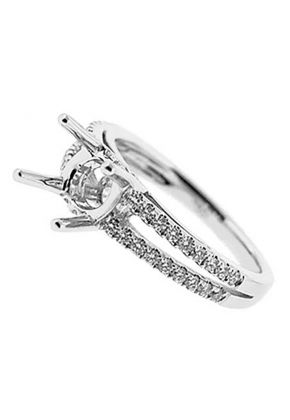 Split Shank Diamond Semi Mount Engagement Ring 18kt White Gold