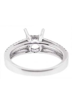 Split Shank Diamond Semi Mount Engagement Ring 18kt White Gold