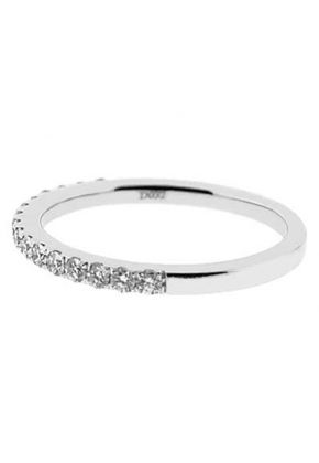 Single Row Micro-Prong Set Band with Round Diamonds in 18k White Gold