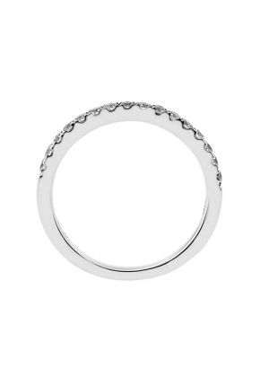 Single Row Micro-Prong Set Band with Round Diamonds in 18k White Gold