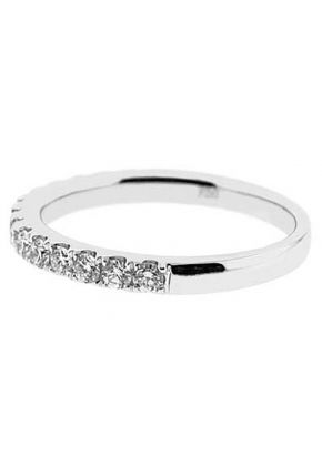 Single Row Micro-Pav?? Set Band with Round Diamonds in 18k White Gold