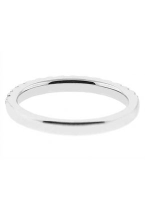 Single Row Micro-Pav?? Set Band with Round Diamonds in 18k White Gold