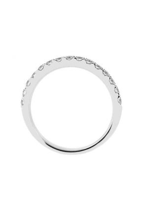 Single Row Micro-Pav?? Set Band with Round Diamonds in 18k White Gold