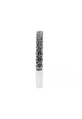 Single Row Micro-Pav?? Set Band with Round Diamonds in 18k White Gold