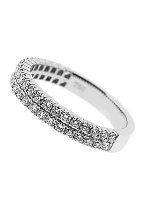 Double Row Band with Micro-Prong Set Round Diamonds in 18k White Gold