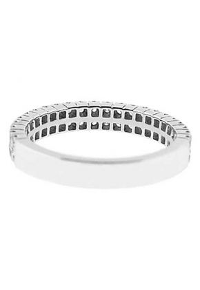 Double Row Band with Micro-Prong Set Round Diamonds in 18k White Gold