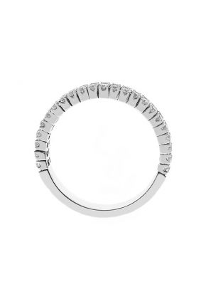 Double Row Band with Micro-Prong Set Round Diamonds in 18k White Gold