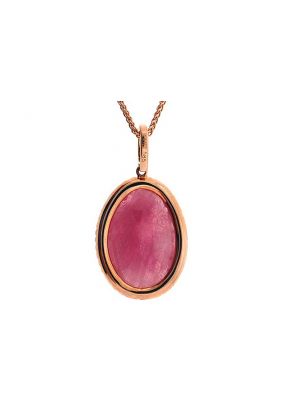 Pink Multi Sapphire Polki with Single Diamond Halo in 14K Rose Gold