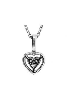 Halo Style Heart Pendant with Diamonds Set in 18k White Gold