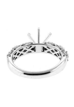 Six Stones With Halo 0.83ct Semi Mount Engagement Ring 18kt White Gold