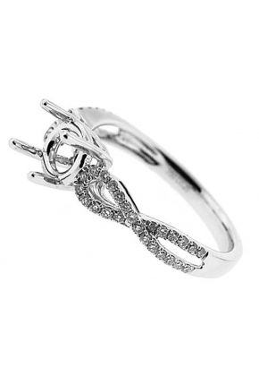 Twist Infinity Design 0.25ct Semi Mount Engagement Ring 18kt White Gold