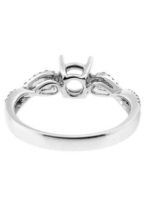 Twist Infinity Design 0.25ct Semi Mount Engagement Ring 18kt White Gold