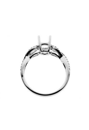 Twist Infinity Design 0.25ct Semi Mount Engagement Ring 18kt White Gold
