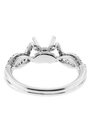 Twist Shank 0.26ct Diamond Semi Mount Engagement Ring 18kt White Gold