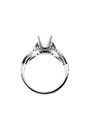 Twist Shank 0.26ct Diamond Semi Mount Engagement Ring 18kt White Gold
