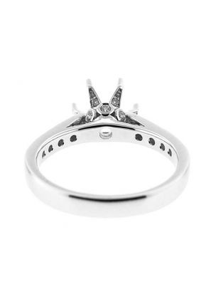 Single Row Preset 0.37ct Diamond Engagement Ring Semi Mount 18kt White Gold