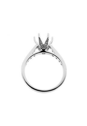 Single Row Preset 0.37ct Diamond Engagement Ring Semi Mount 18kt White Gold