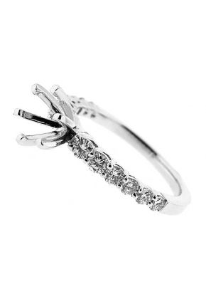 Single Row Prong Set Semi Mount Engagement Ring