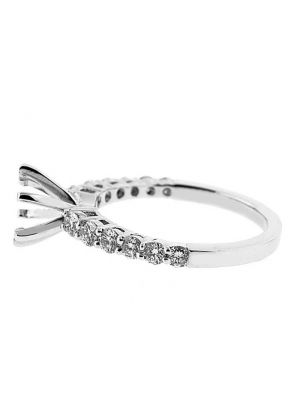 Single Row Prong Set Semi Mount Engagement Ring