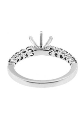 Single Row Prong Set Semi Mount Engagement Ring