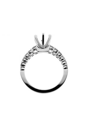 Single Row Prong Set Semi Mount Engagement Ring