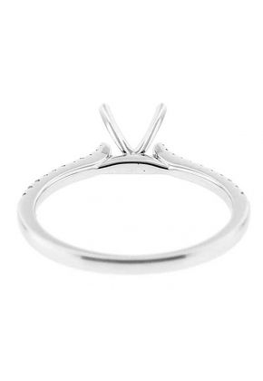 Very Thin Single Row Engagement Ring Semi Mount