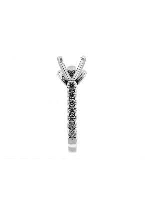 Single row Thin Semi Mount Diamond Engagement Ring