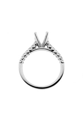 Single row Thin Semi Mount Diamond Engagement Ring