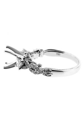 Twisted Shank Filigree Sides Diamond Engagement Ring Semi Mount