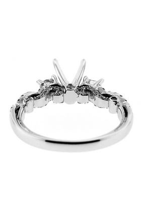 Twisted Shank Filigree Sides Diamond Engagement Ring Semi Mount