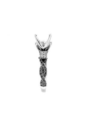 Twisted Shank Filigree Sides Diamond Engagement Ring Semi Mount