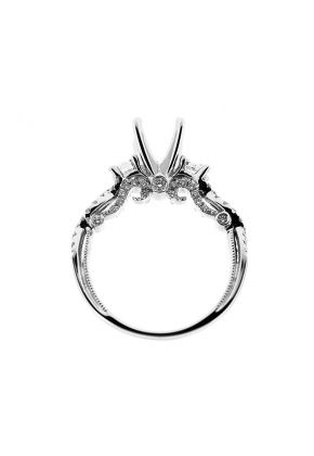Twisted Shank Filigree Sides Diamond Engagement Ring Semi Mount